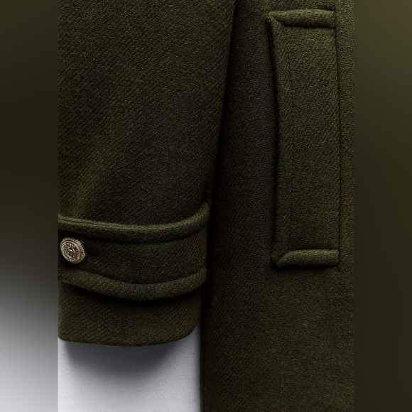 ZARA DOUBLE BREASTED WOOL BLEND COAT - Picture 8 of 9
